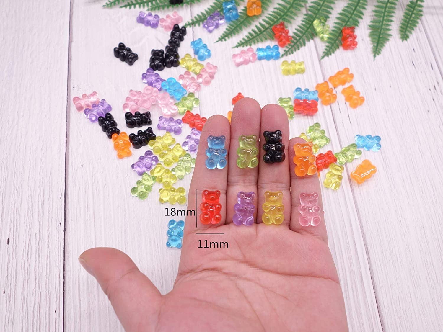 80 Pcs Candy Gummy Bear Charms Resin Bear Pendants for DIY Crafting Slime Dollhouse Decoration