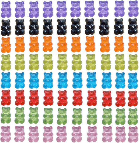 80 Pcs Candy Gummy Bear Charms Resin Bear Pendants for DIY Crafting Slime Dollhouse Decoration 160
