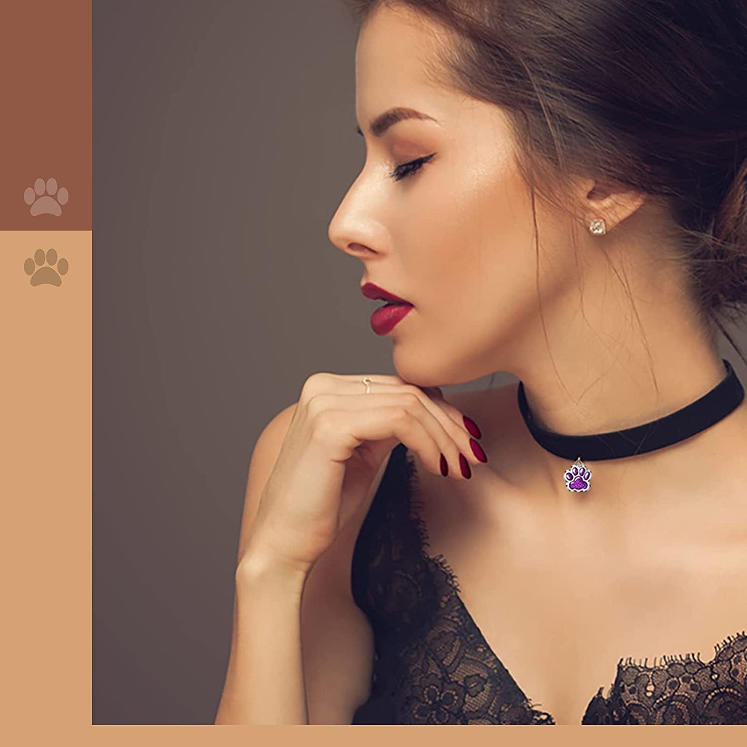 80 Pieces Animal Cat Dog Paw Print Charms Pendants Crystal Beads Glitter Footprint Jewelry Findings for Jewelry Making DIY Necklace Bracelet, 8 Colors