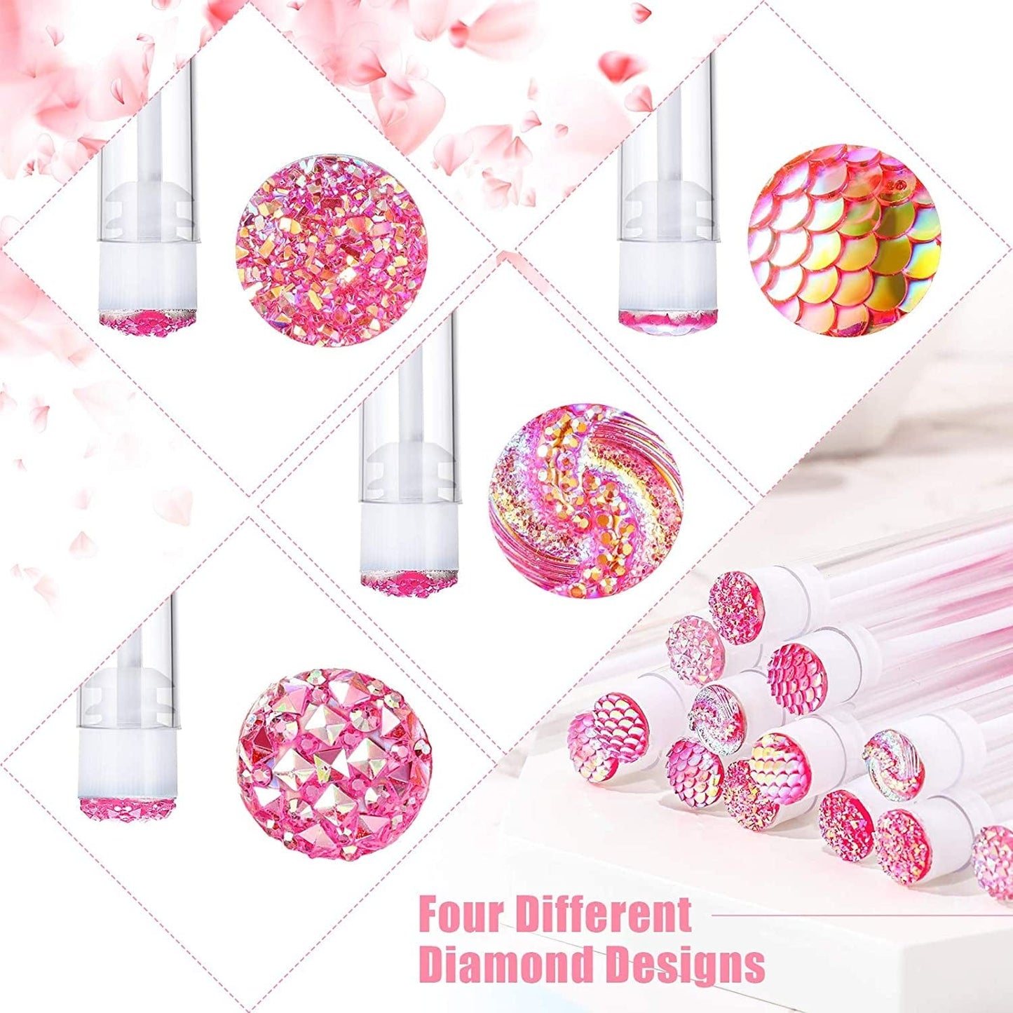 80 Pieces Disposable Mascara Brushes Tubes Set, 40 Pieces Diamond Empty Mascara Wand Tube with 40 Pieces Eyelash Brush Spoolies Makeup Tool for Eyelash Extension (Pink) Health & Beauty > Personal Care > Cosmetics > Cosmetic Tools > Makeup Tools Maitys