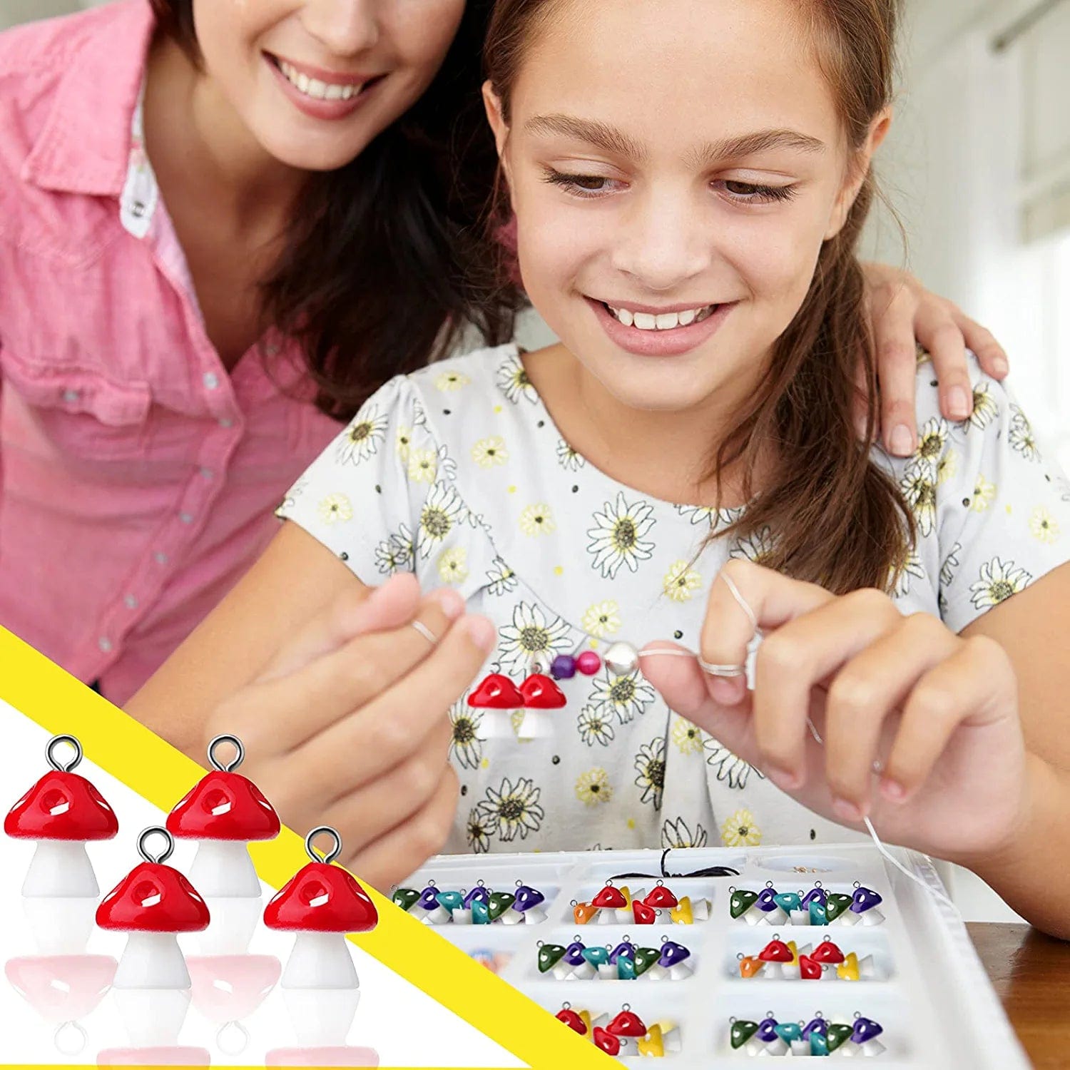 80 Pieces Mushroom Pendant Charm Mushroom Resin Charms Cute Mushroom Shape Charms DIY Pendant Jewelry Pendants for Bracelets Necklaces Earrings Keychains DIY Crafts Making (Multi Colors)