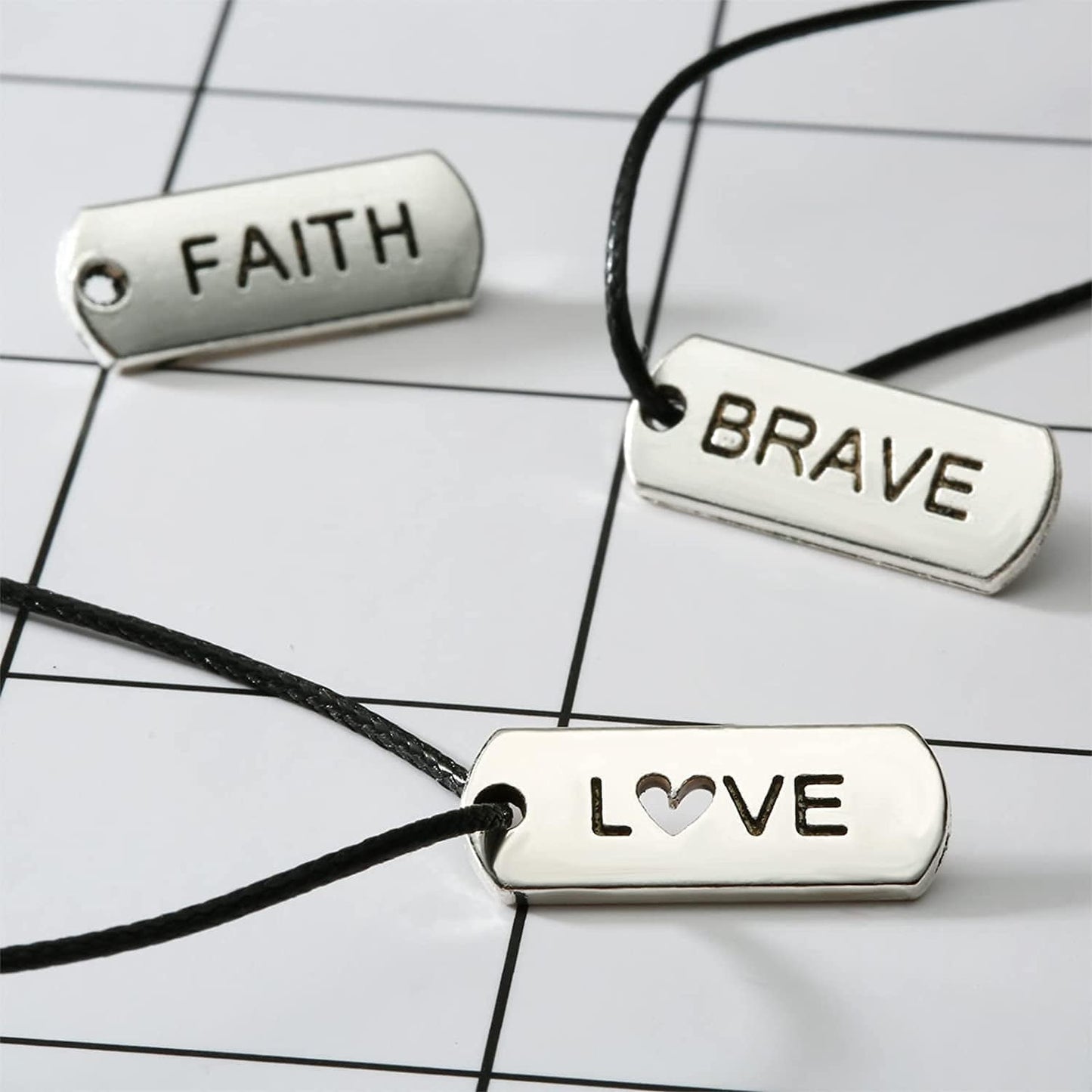 80 Pieces Word Charms Pendants Engraved Motivational Charms Pendants Jewelry Making Accessories for DIY Necklaces, Bracelets, Key Chains(Silver)