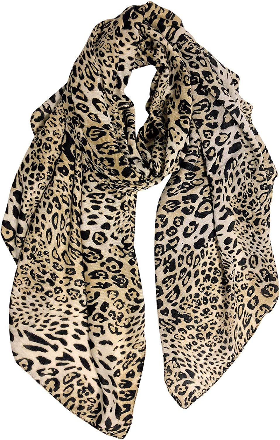 GERINLY Cozy Cheetah Scarfs for Women Stylish Cotton Leopard Blanket Wrap Shawls Apparel & Accessories > Clothing Accessories > Scarves & Shawls GERINLY E-khakiyellow