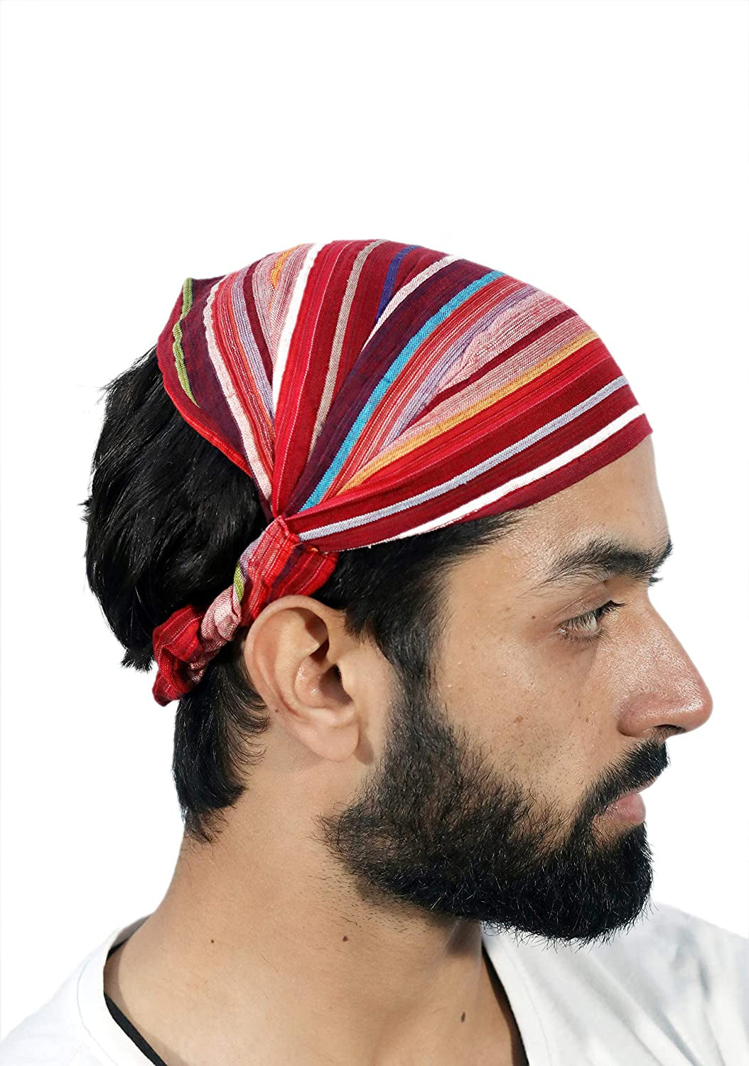 Sarjana Handicrafts Lot 10 Pieces Womens Mens Cotton Headband Striped Hairband Bandana Apparel & Accessories > Clothing Accessories > Bandanas & Headties SARJANA HANDICRAFTS