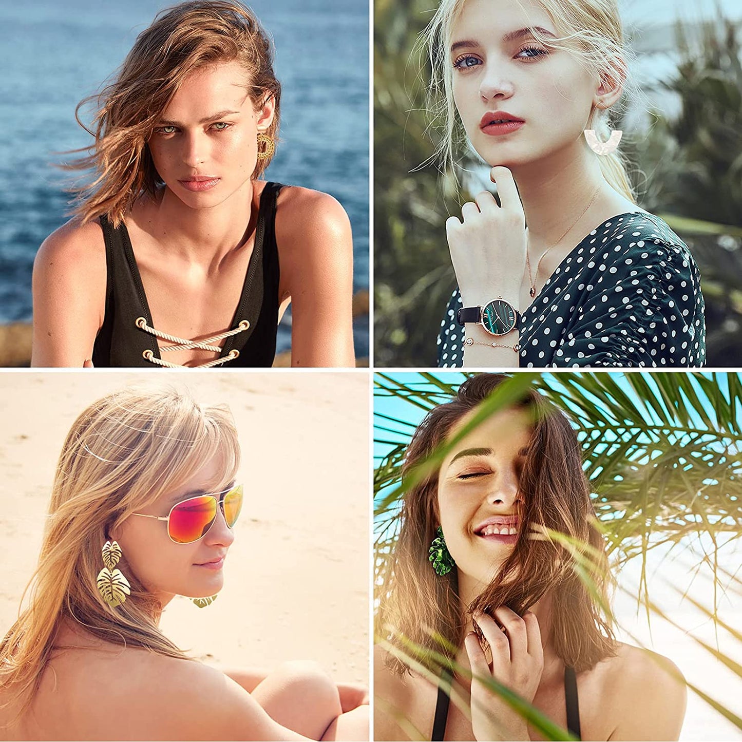 FIFATA 18 Pairs Statement Rattan Earrings for Women Girls Fun Acrylic Hoop Drop Dangle Earrings Fashion Resin Jewelry Set Hypoallergenic for Sensitive Ears Apparel & Accessories > Jewelry > Earrings FIFATA