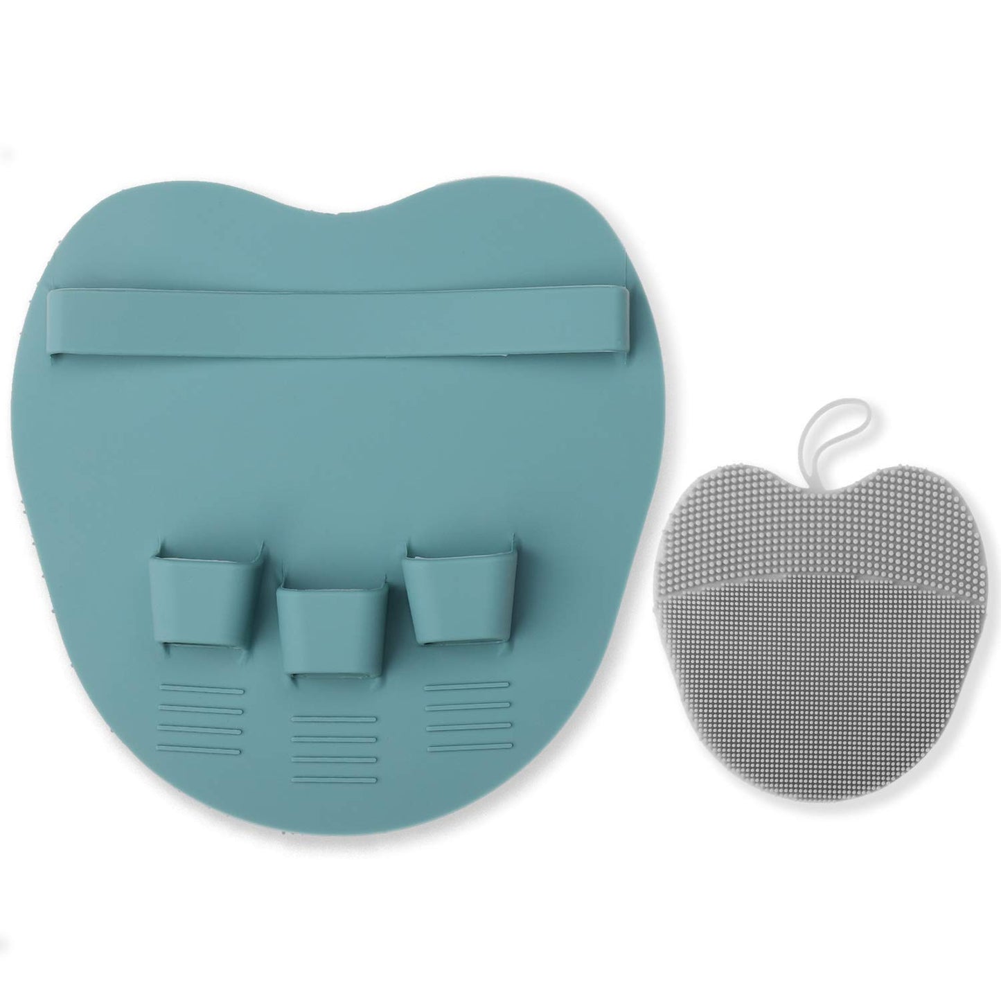INNERNEED Super Soft Silicone Face Cleanser and Massager Brush Manual Facial Cleansing Brush Handheld Mat Scrubber for Sensitive, Delicate, Dry Skin (Pack of 4) Health & Beauty > Personal Care > Cosmetics > Cosmetic Tools > Skin Care Tools INNERNEED Gray With 1 Body Brush Dark Green