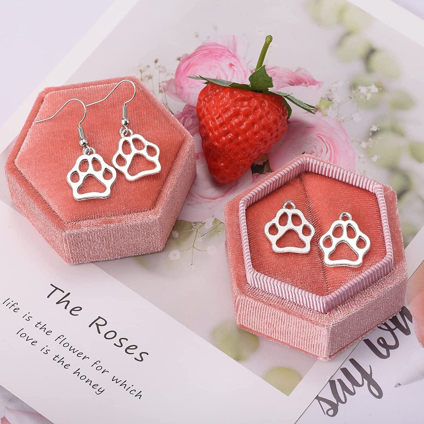 80Pcs Antique Silver Plated Dog Paw Prints Charms Pendant DIY Bracelets Necklace Jewelry Making Craft Wholesale 19Mmx17Mm(A286)