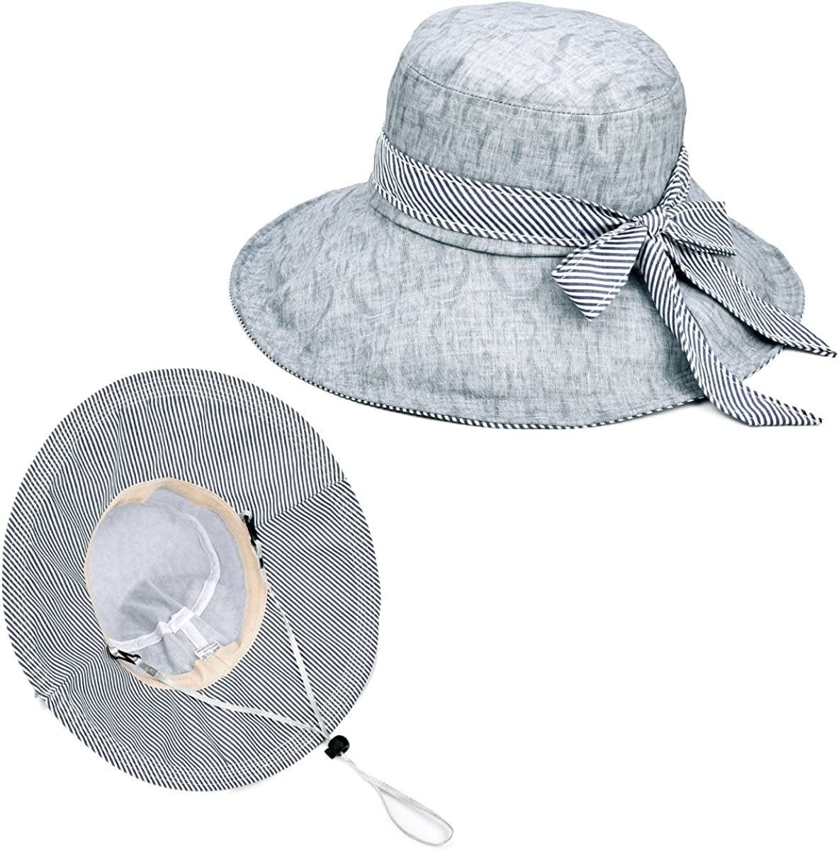 Somaler Sun Hats for Women Roll-Up Wide Brim Summer Beach Hat Foldable Floppy Cotton Hat Apparel & Accessories > Clothing Accessories > Hats Somaler