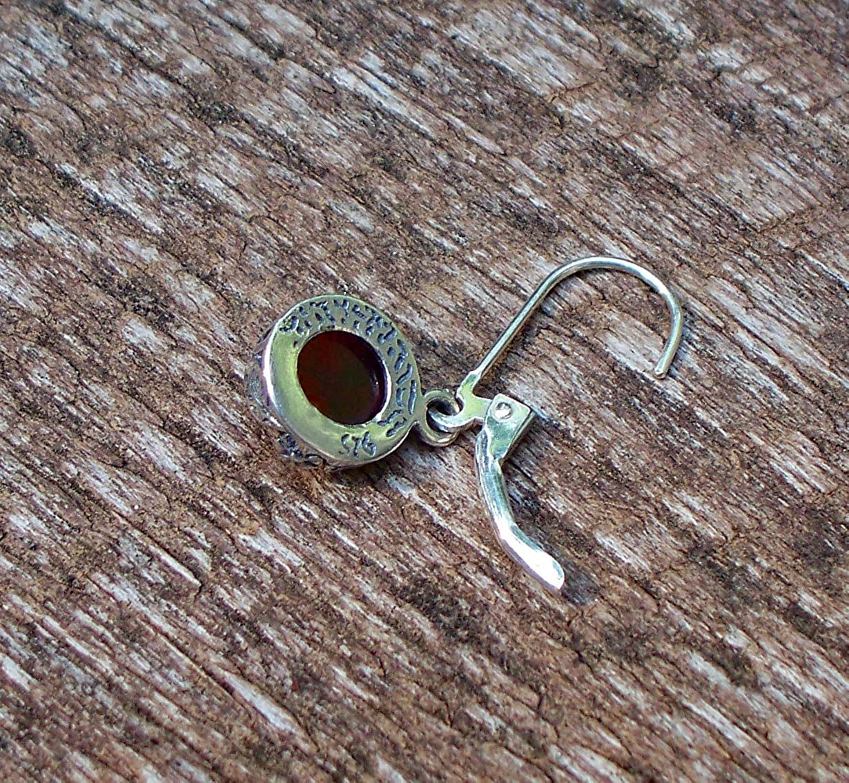 Recycled Vintage 1940'S Red Beer Bottle Sterling Silver Botanical Leverback Earrings Apparel & Accessories > Jewelry > Earrings Bottled Up Designs
