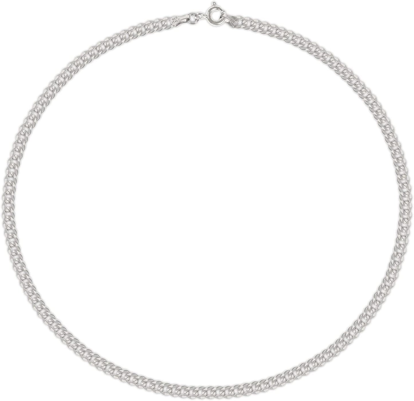 Savlano 925 Sterling Silver Solid Italian Figaro, Rope,Herringbone, Curb, Ball Bead, Snake, Mariner Chain Anklet for Women & Girls, Comes in 0.8Mm - 5Mm Gift Box Apparel & Accessories > Jewelry > Anklets Savlano Curb 1.5mm 10.0 Inches