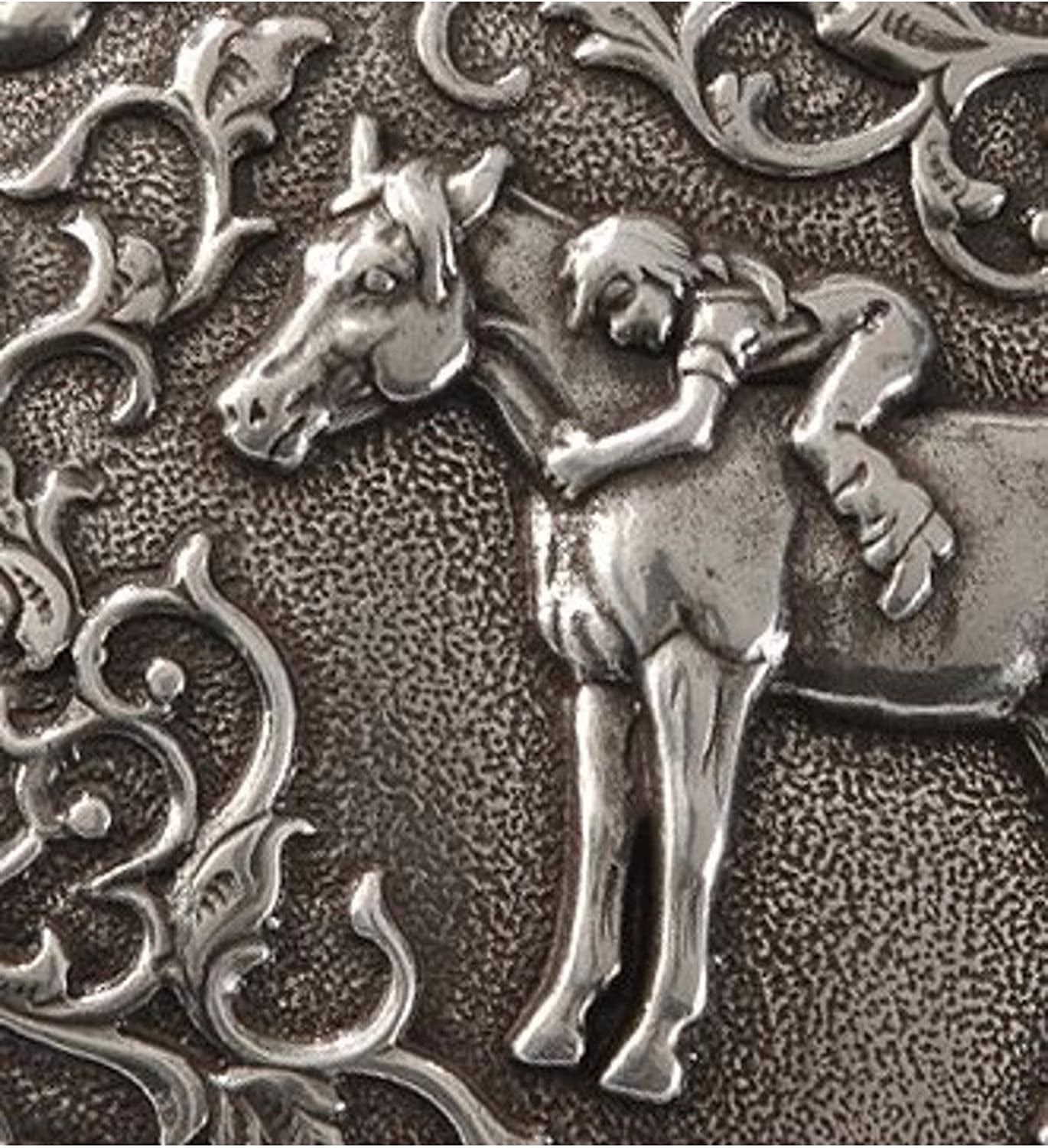 Nocona Girl'S Young Girl on Horse Belt Buckle, Silver, OS Apparel & Accessories > Clothing Accessories > Belts Nocona Boots
