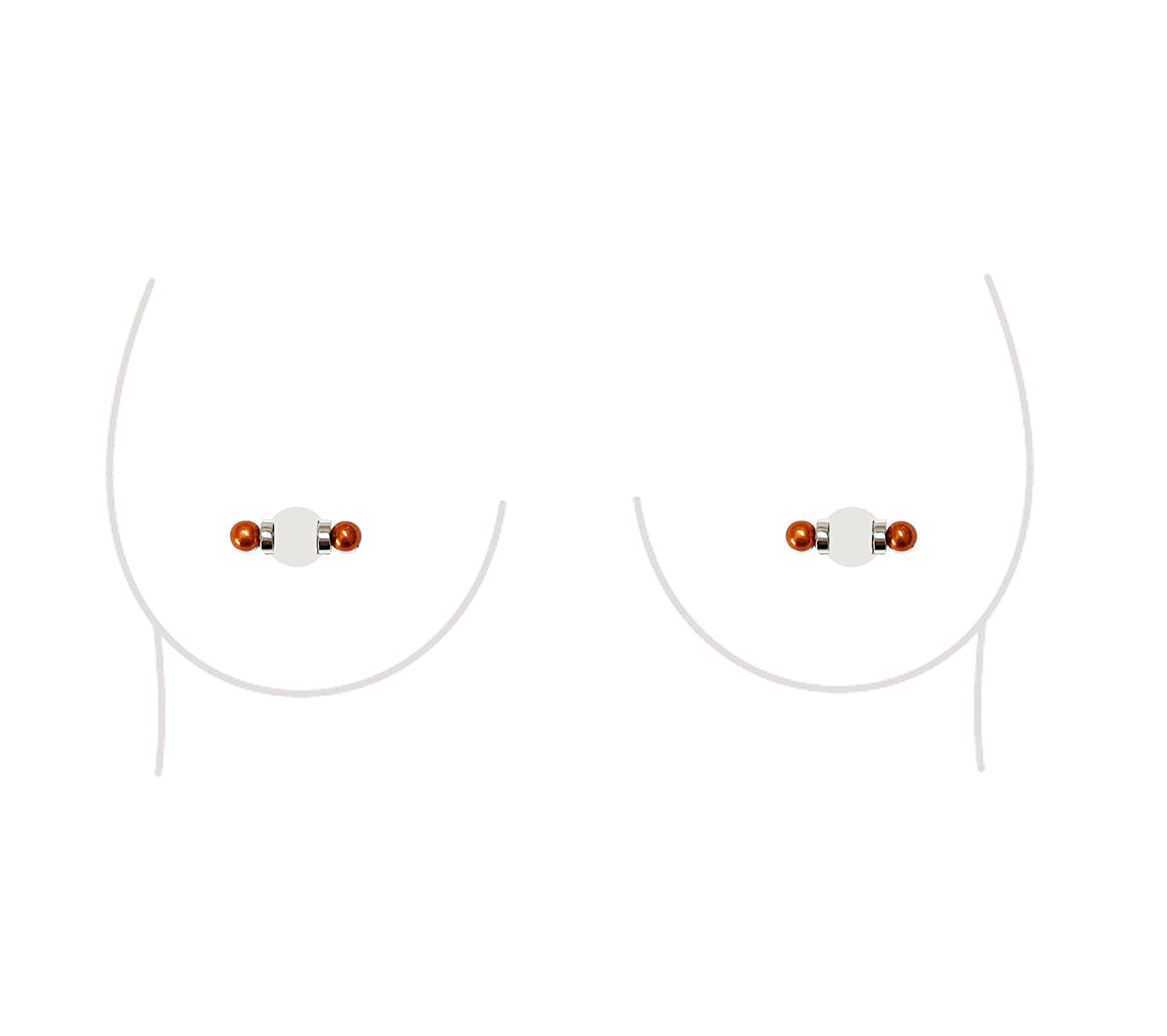 Non-Piercing Nipple Ring Magnetic Barbell Stud Fake Body Jewelry for Women (B - Black (Regular)) Apparel & Accessories > Jewelry > Body Jewelry All Body Art B - Regular (Orange)