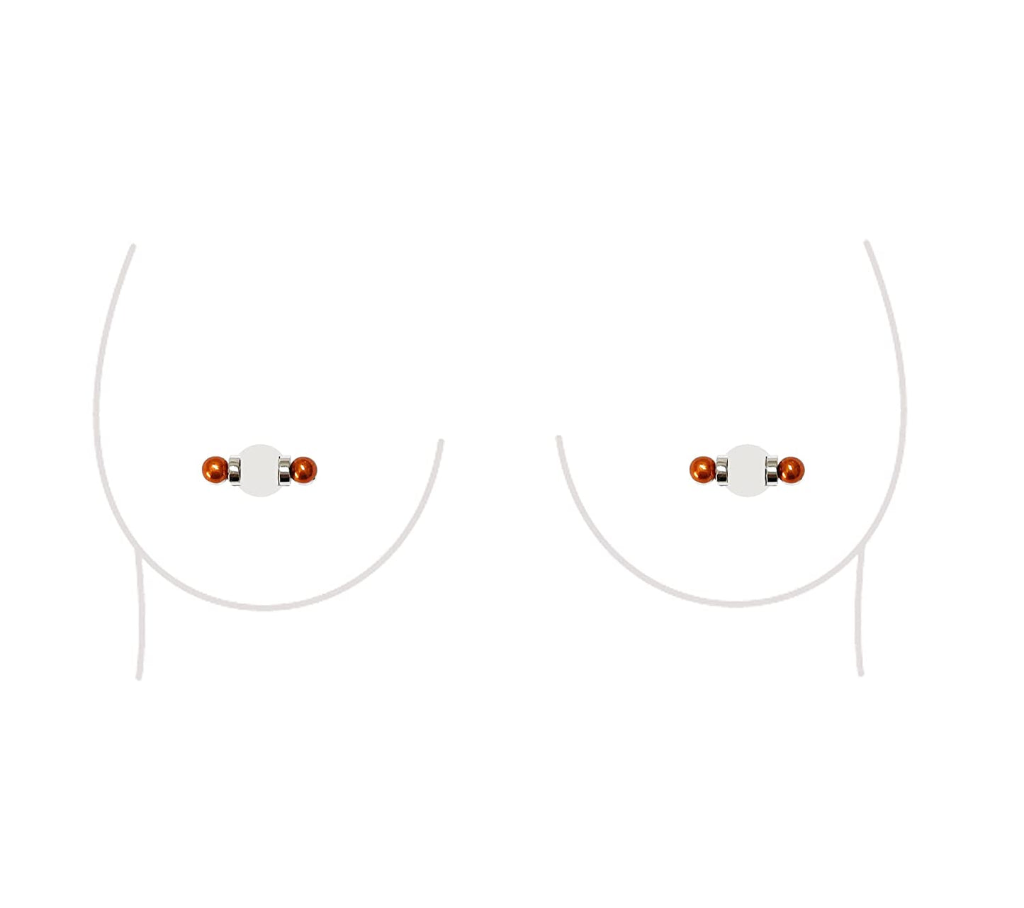 Non-Piercing Nipple Ring Magnetic Barbell Stud Fake Body Jewelry for Women (B - Black (Regular)) Apparel & Accessories > Jewelry > Body Jewelry All Body Art B - Regular (Orange)