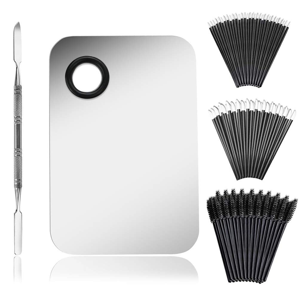 Makeup Palette Cosmetic Palette with Spatula Tool and 100 PCS Makeup Applicators Kit Include Mascara Wands, Lipstick Applicators, Fine Eyeliner Brush Health & Beauty > Personal Care > Cosmetics > Cosmetic Tools > Makeup Tools JJONE