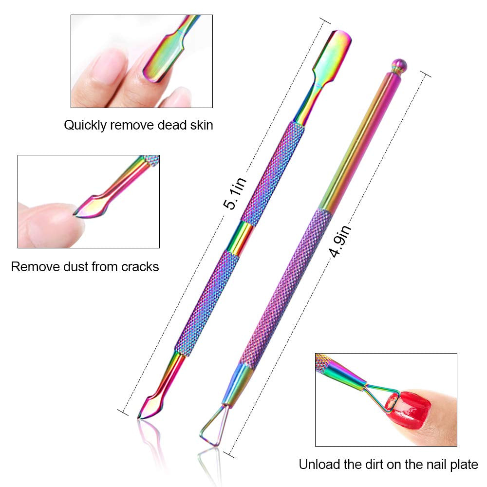 Kalolary 7Pcs Cuticle Nippers and Cutter Kit, Ingrown Toenail File, Triangle Nail Polish Remover Cuticle Pusher Trimmer Stainless Steel Manicure Tools Set for Fingernails and Toenails Health & Beauty > Personal Care > Cosmetics > Cosmetic Tools > Nail Tools Kalolary