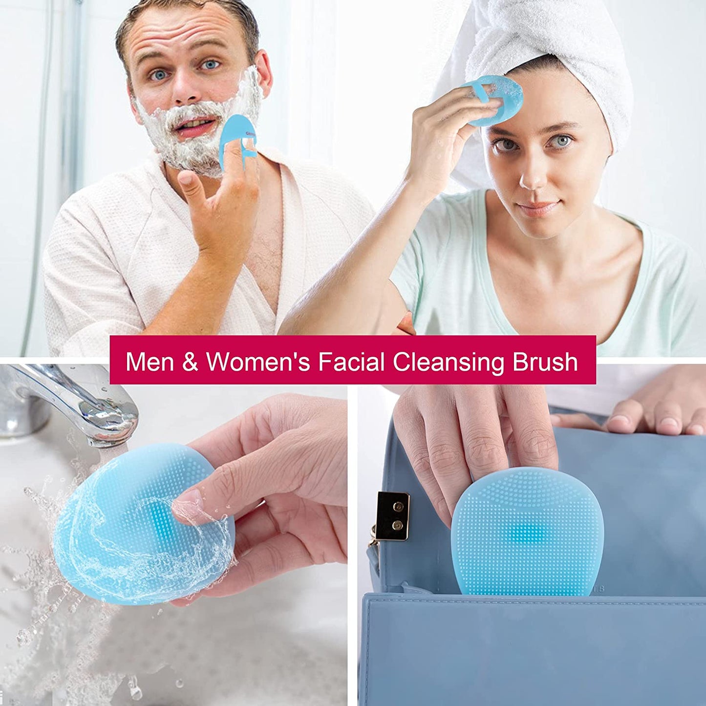INNERNEED Super Soft Silicone Face Cleanser and Massager Brush Manual Facial Cleansing Brush Handheld Mat Scrubber for Sensitive, Delicate, Dry Skin (Pack of 4) Health & Beauty > Personal Care > Cosmetics > Cosmetic Tools > Skin Care Tools INNERNEED