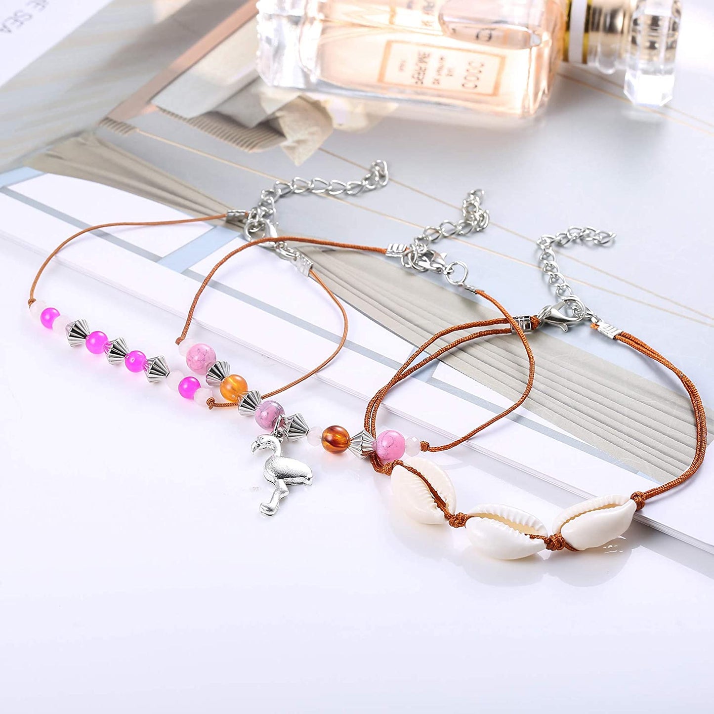 LOYALLOOK 18Pcs Anklet Bracelets for Womens Ankle Chain Turtle Wave Anklet Beach Ankle Bracelets Foot Jewelry for Women Apparel & Accessories > Jewelry > Anklets LOYALLOOK