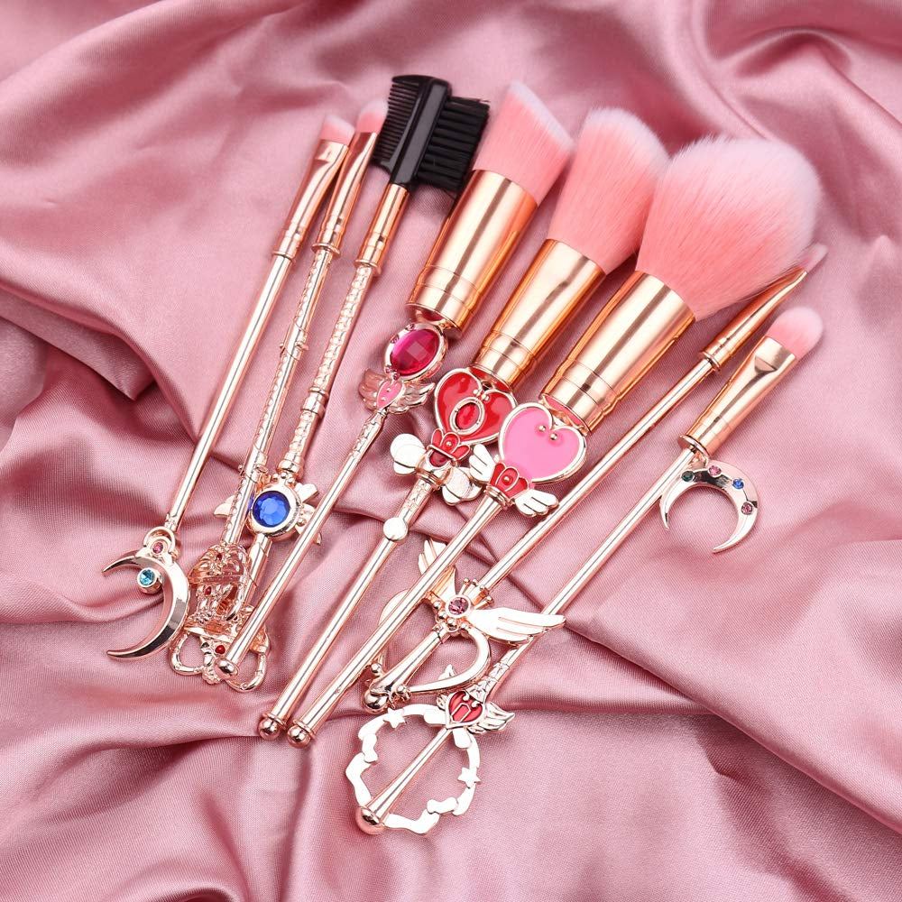 Sailormoon Makeup Brushes Set - 8Pcs Cosmetic Makeup Brush Set Professional Tool Kit Set Pink Drawstring Bag Included (8Pcs Makeup Brushes) Health & Beauty > Personal Care > Cosmetics > Cosmetic Tools > Makeup Tools rongji jewelry