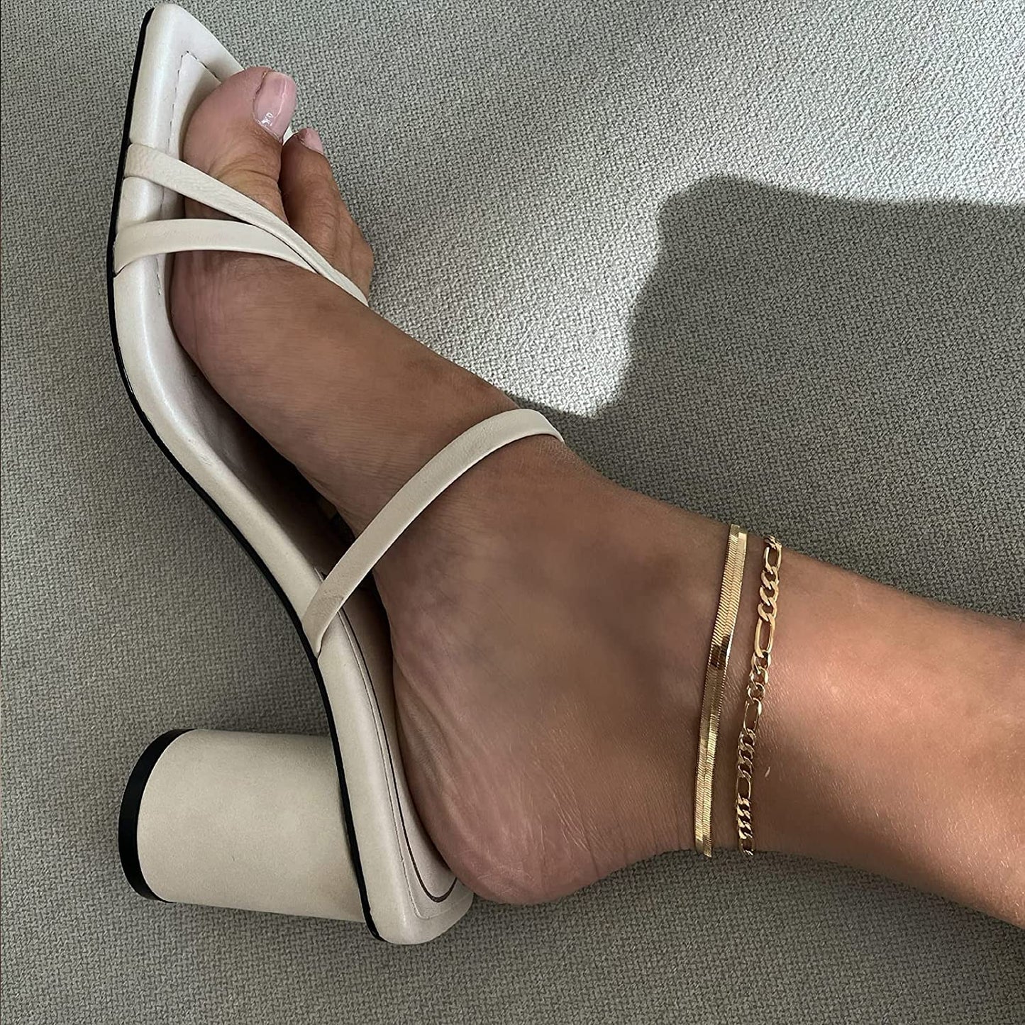 Kissyan Gold Ankle Bracelets for Women, Dainty 14K Gold Plated Anklets Cuban Link Chain Ankles Adjustable Snake Tennis Anklet Bracelet Tiny Beach Foot Jewelry Gifts for Women Girls Apparel & Accessories > Jewelry > Anklets KissYan
