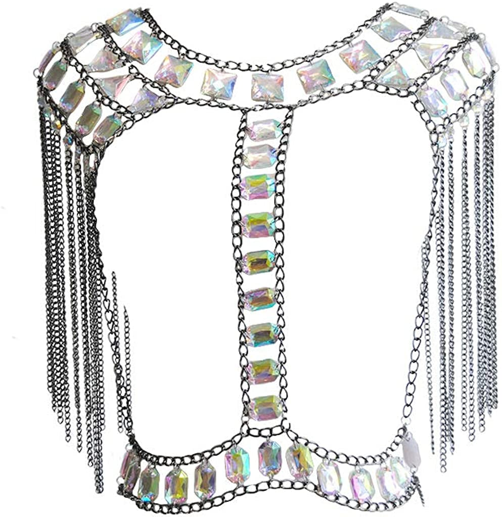 Connie Cloris Women Sexy Jewelry Night Shop Costume Shoulder Body Chain Apparel & Accessories > Jewelry > Body Jewelry Connie Cloris Black -Shoulder body chain