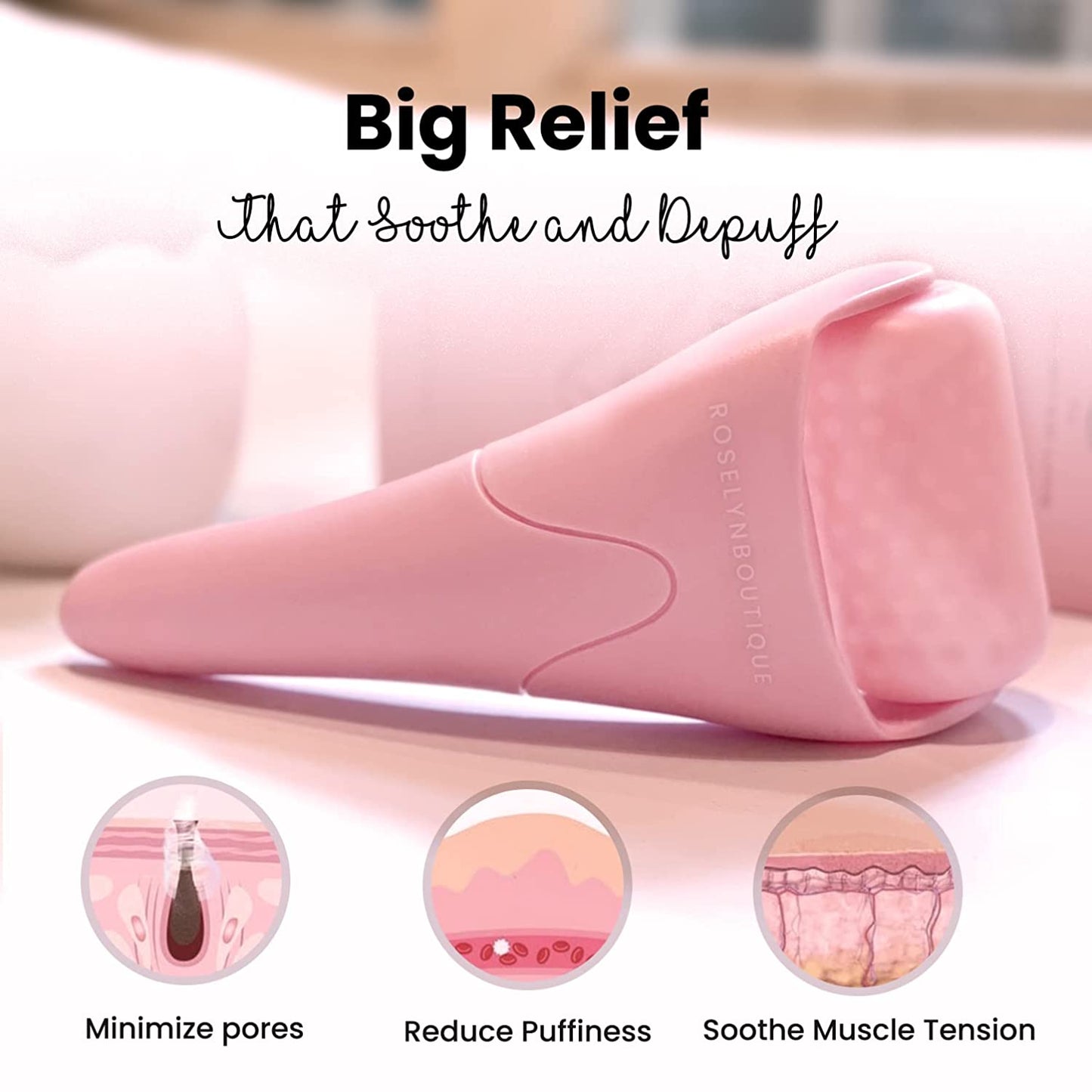 Ice Roller for Face Massage Stick Facial Skin Care Tools Face Roller Massager - Reduce Wrinkles Puffiness Migraine Pain Relief (Pink) Health & Beauty > Personal Care > Cosmetics > Cosmetic Tools > Skin Care Tools ROSELYNBOUTIQUE