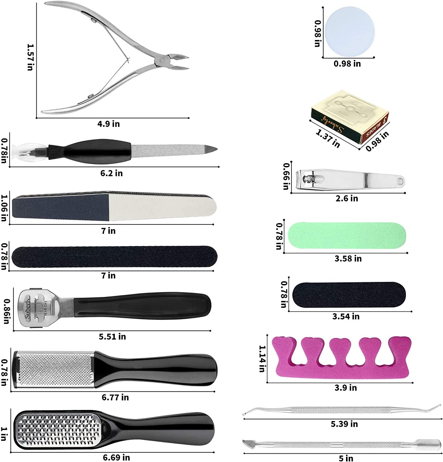 Professional Pedicure Tools Kit 20 in 1, Bagvhandbagro Foot Care Kit with Foot File Foot Rasp Scraper Dead Skin Remover Callus Scrubber Pedicure Tools for Men Women Christmas Gifts Health & Beauty > Personal Care > Foot Care Bagvhandbagro