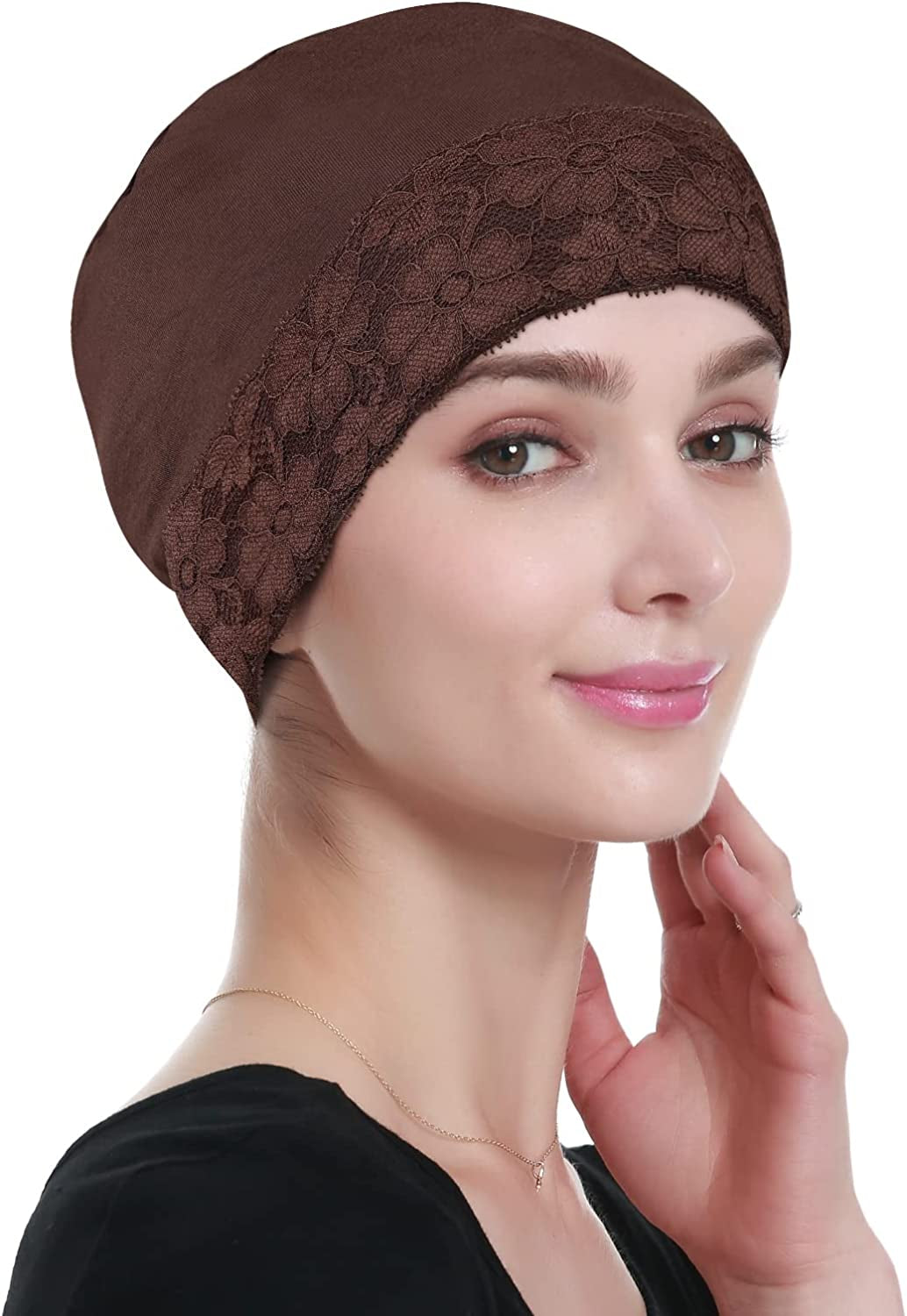 Bamboo Sleep Beanie Cap Head Coverings for Women Hair Loss Apparel & Accessories > Clothing Accessories > Headwear KYLIE MAX Brown