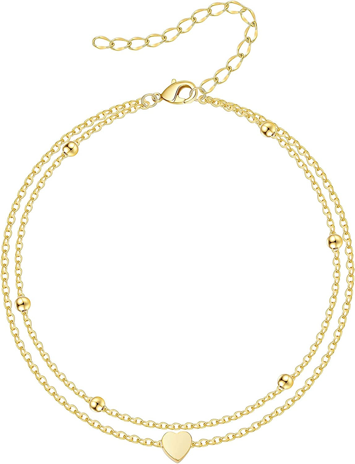 Dainty Anklet Butterfly Elephant 14K Gold Plated Foot Chain Ankle Bracelet Feet Jewelry for Women Apparel & Accessories > Jewelry > Anklets Bestelly Heart Anklet