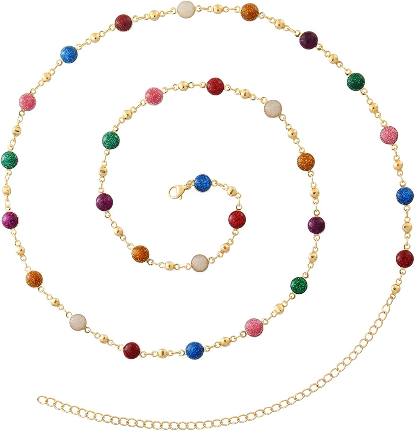 TOBENY 27.5/33.5/40 Inches Waist Belly Chains for the Waist for Women 14K Gold Plated Belly Chains for Women plus Size Body Chain for Women Teens Apparel & Accessories > Jewelry > Body Jewelry TOBENY H 33.4 Inches