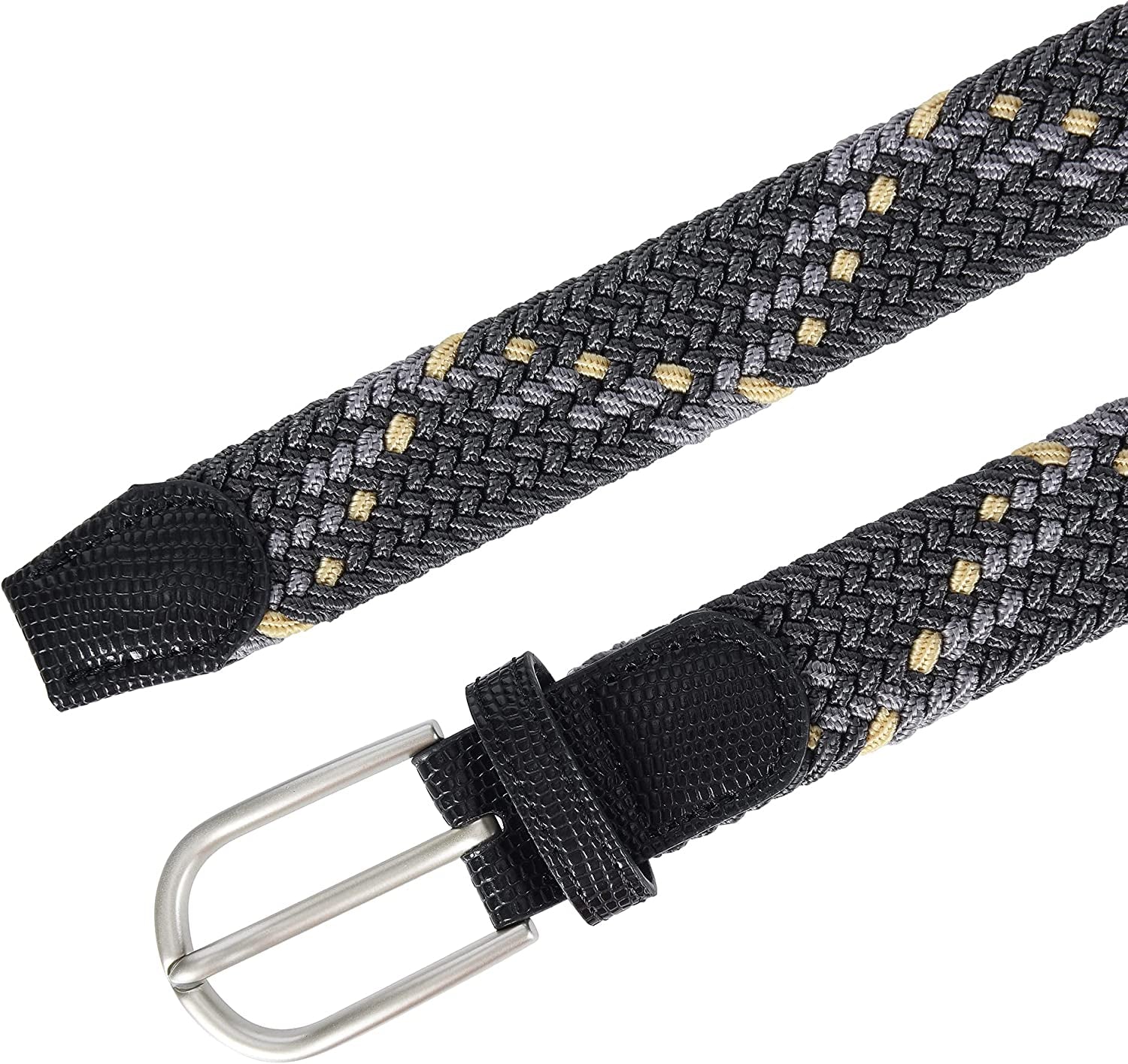 Univo Colors Multicolor Braided Elastic Stretch Belt Oval Pin Buckle Leather Loop End Tip for Women Girls Child Junior Men Apparel & Accessories > Clothing Accessories > Belts univo colors