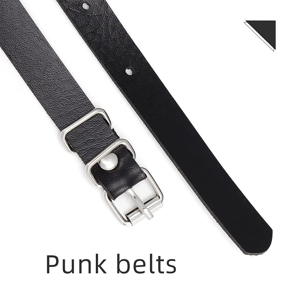 Bodiy Punk Waist Chain Belts Leather Gothic Layered Heart Love Rave Belly Body Chains Jewelry for Women Sexy (Black-1) Apparel & Accessories > Jewelry > Body Jewelry BODIY