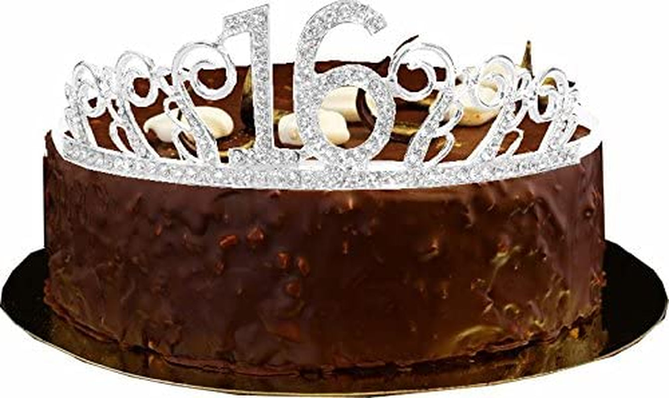MEANT2TOBE 16Th Birthday Sash and Tiara for Girls - Fabulous Set: Glitter Sash + Floating Heart Rhinestone Silver Premium Metal Tiara, 16Th Birthday Gifts for Sweet 16 Birthday Party Apparel & Accessories > Clothing Accessories > Sashes MEANT2TOBE