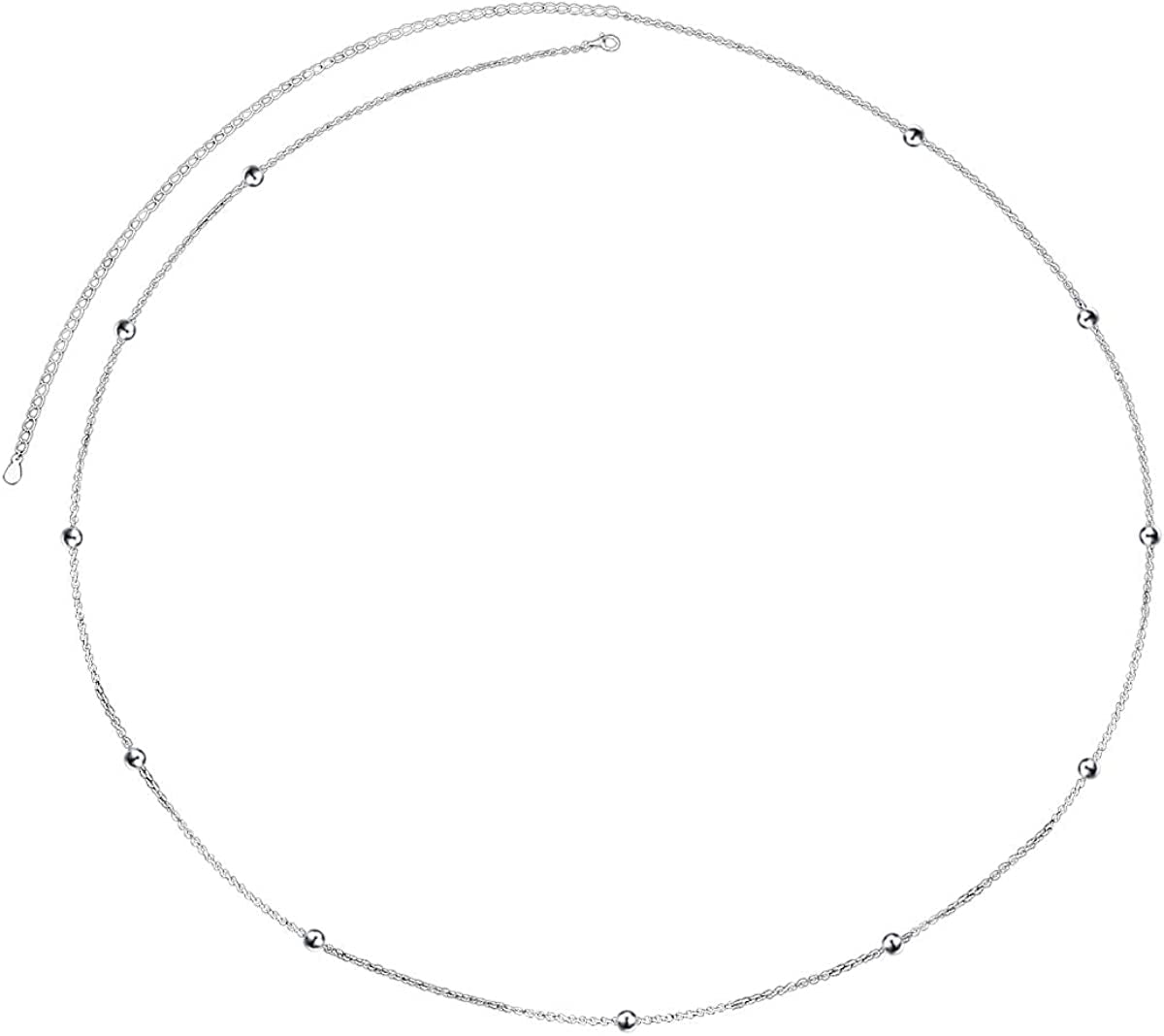 S925 Sterling Silver Sexy Waist Belt Belly Chain Adjustable Charm Body Chain Apparel & Accessories > Jewelry > Body Jewelry Harmonyball Jewelry Bead