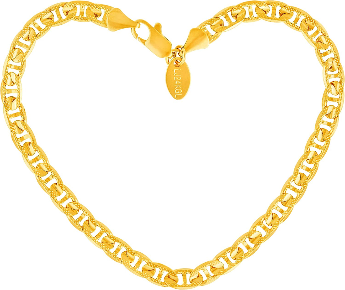 LIFETIME JEWELRY 5Mm Crushed Mariner Anklet for Women & Girls 24K Real Gold Plated Apparel & Accessories > Jewelry > Anklets Lifetime Products Group 10.0 Inches
