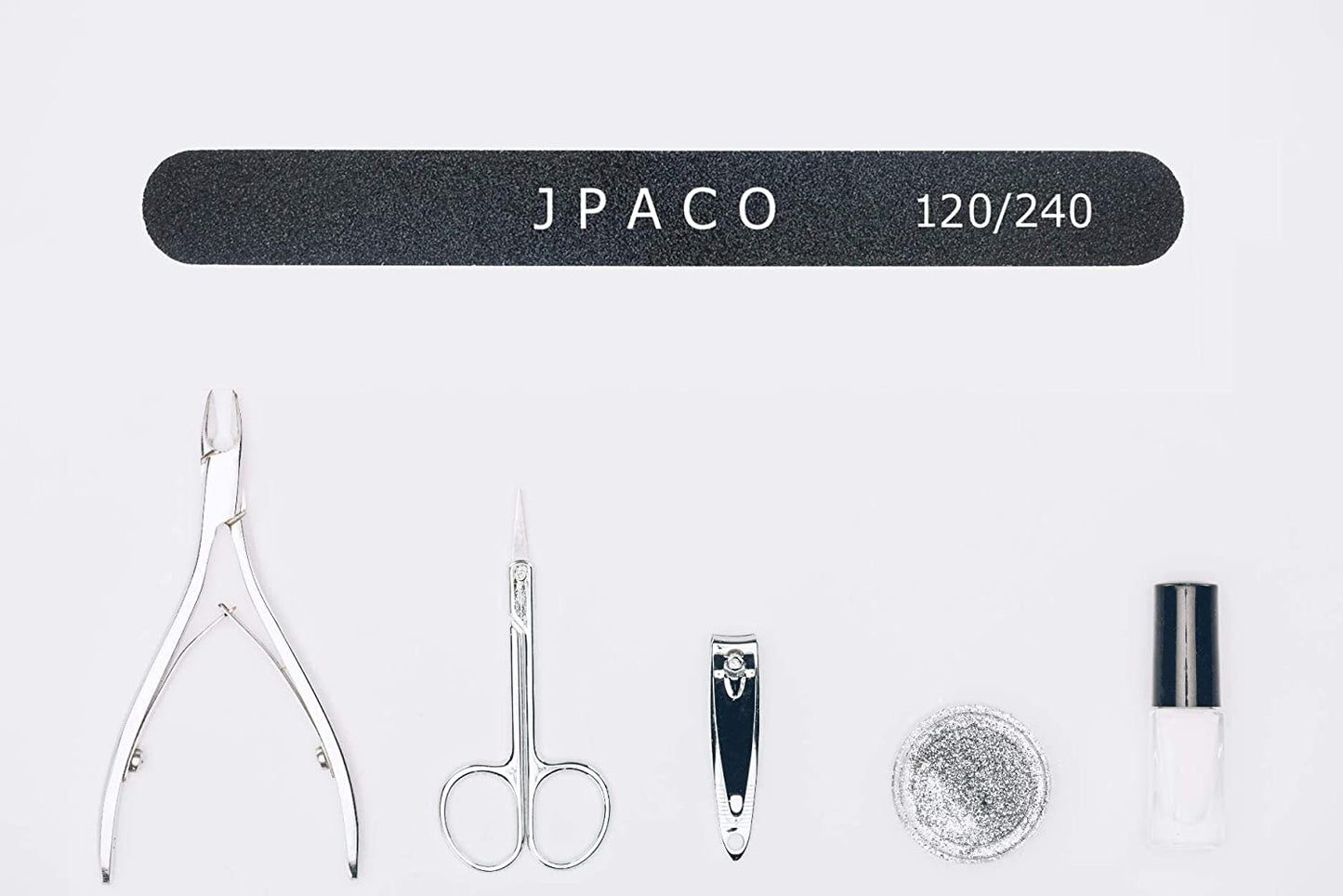 Nail Files 120 240 Grit for Natural Acrylic Poly Nail Extension Gel Nails Double Sided Black Washable Professional Set Manicure Tools (12 Pack) by JPACO Health & Beauty > Personal Care > Cosmetics > Cosmetic Tools > Nail Tools JPACO