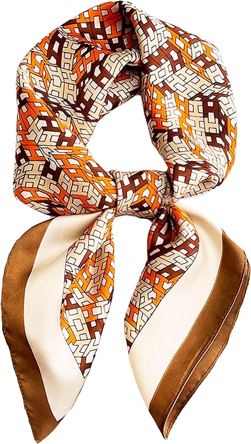Fashion Hair Scarf for Women Lightweight Silk Feeling Head Scarves Square Bandanas 27.5× 27.5 Inches Apparel & Accessories > Clothing Accessories > Bandanas & Headties Roizsx V-bright Yellow