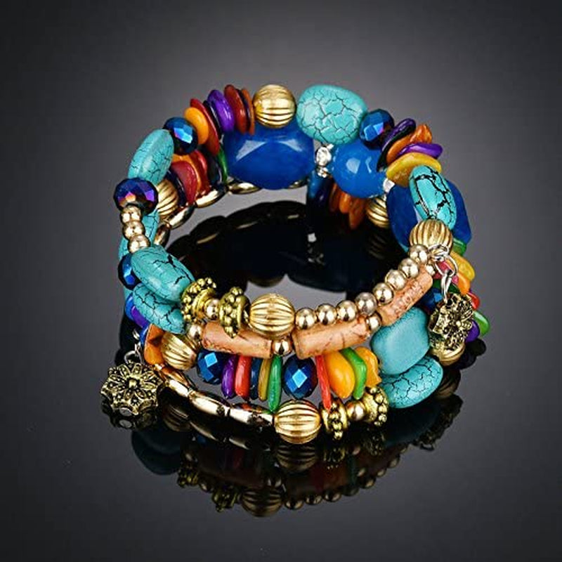 Boho Multilayer Irregular Agate Beads Charm Bracelets for Women Vintage Jade Stone Man Bracelets Yoga Bangles Ethnic Jewelry Apparel & Accessories > Jewelry > Bracelets MIXIA