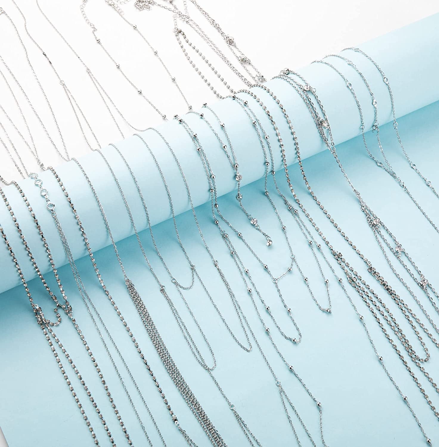 NICEIGHT 9PCS Body Chain for Women Sexy Bikini Bra Chain Necklace Belly Waist Chain for Summer Beach Length Adjustable Apparel & Accessories > Jewelry > Body Jewelry NICEIGHT