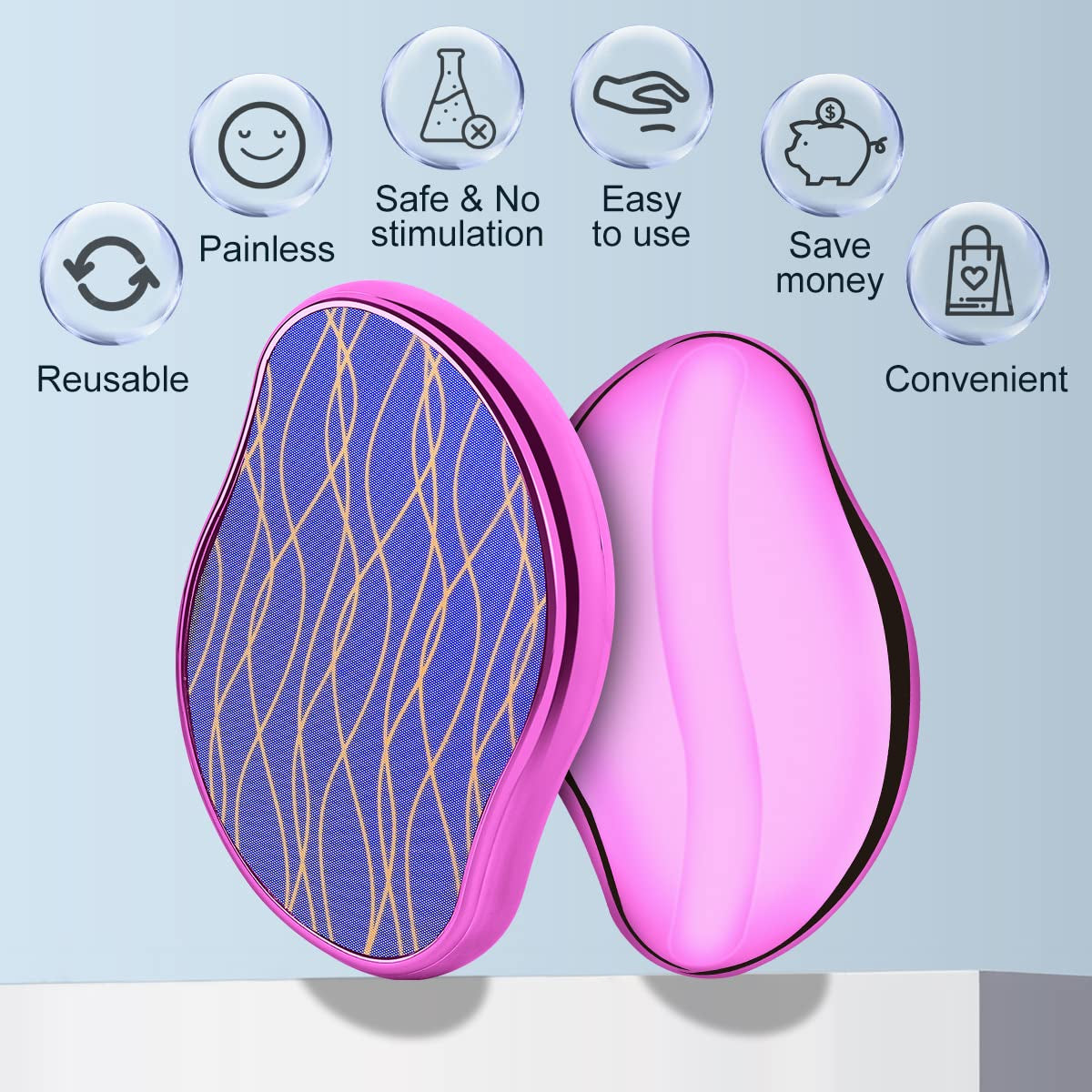 Muisci Crystal Hair Eraser Nano Crystal Painless Hair Removal Tool for Men and Women Reusable Magic Crystal Hair Remover Stone for Body Legs Arms Back Exfoliate Health & Beauty > Personal Care > Foot Care MuiSci