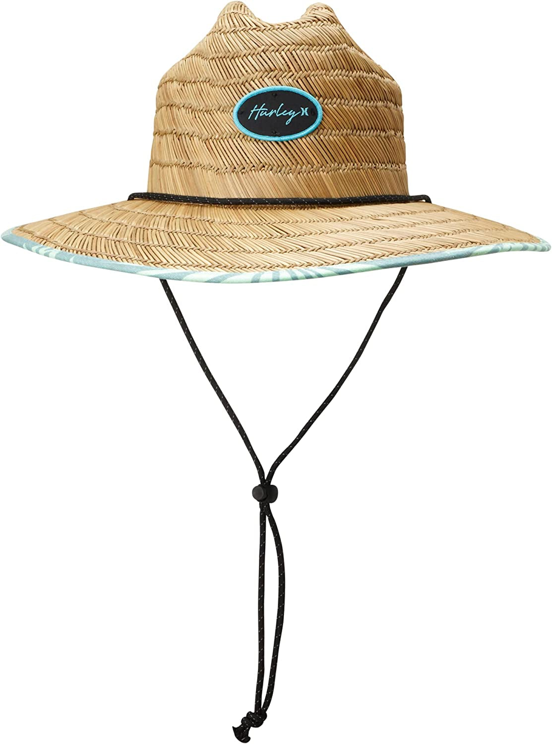 Hurley Women'S Straw Hat - Capri Medium Brim Real Straw Lifeguard Sun Hat with Chin Strap Apparel & Accessories > Clothing Accessories > Hats Hurley Light Aqua One Size
