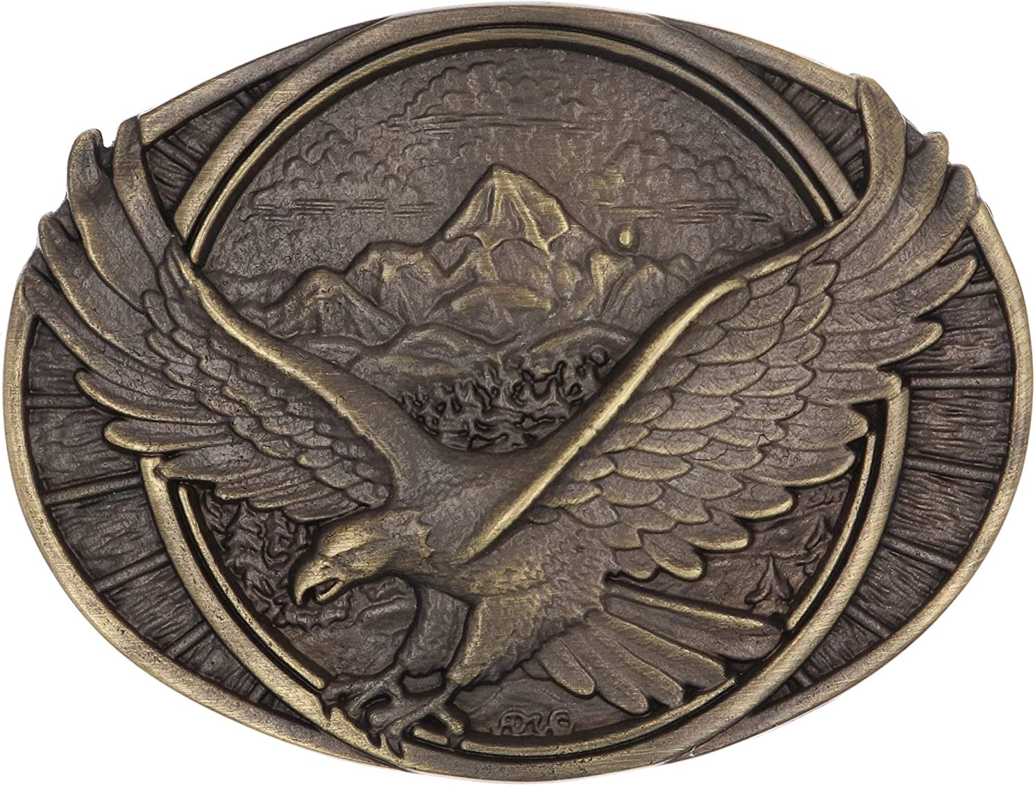 Montana Silversmiths Soaring Eagle Collection Attitude Buckle Apparel & Accessories > Clothing Accessories > Belt Buckles Montana Silversmiths Heritage Eagle - Dark Antiqued Patina