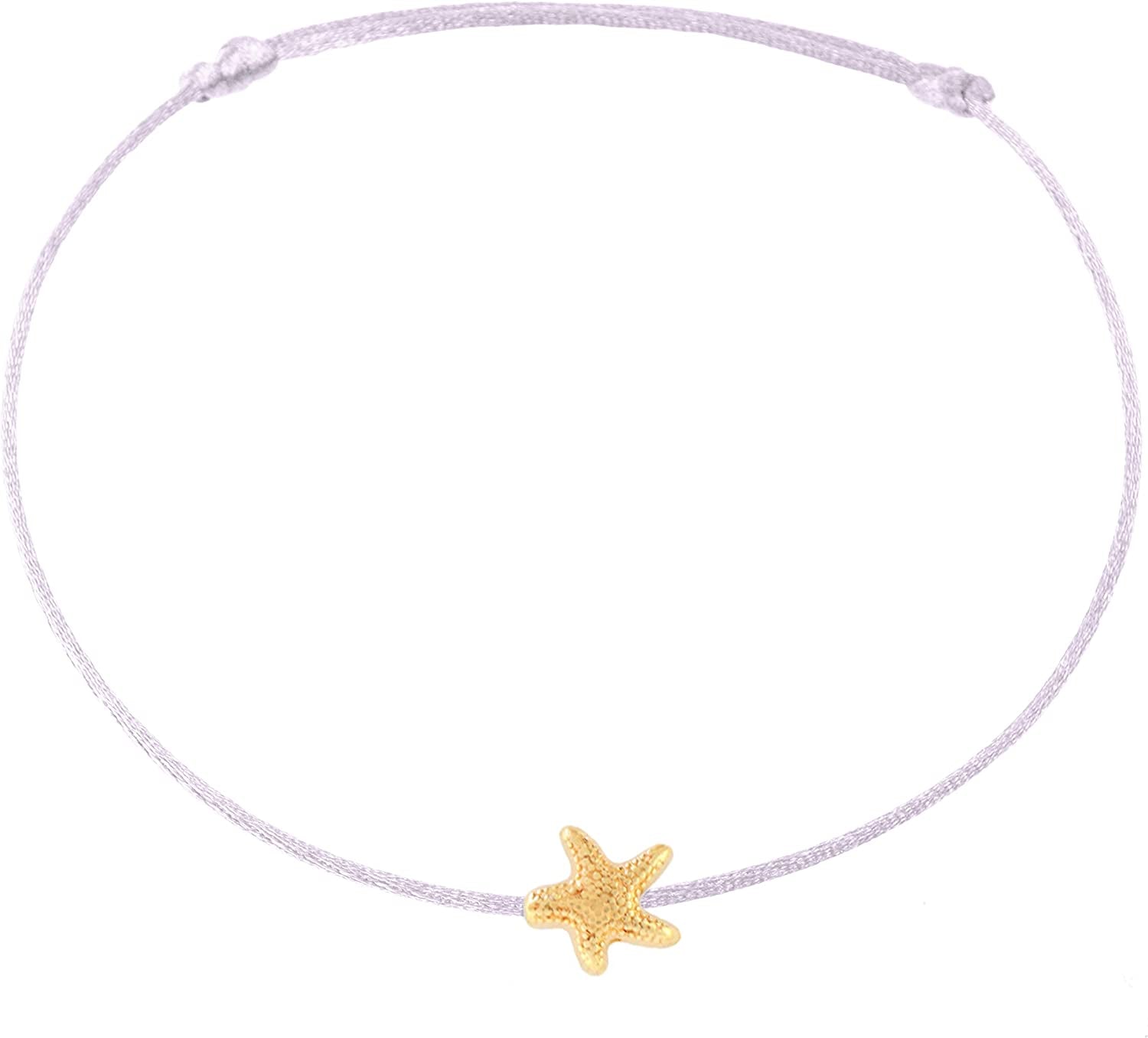 Selfmade Jewelry Anklet with Starfish Silver - Black Foot Chain Beach Jewelry Handmade Ankle Bracelet Adjustable Size Apparel & Accessories > Jewelry > Anklets Selfmade Jewelry Gold - Lilac