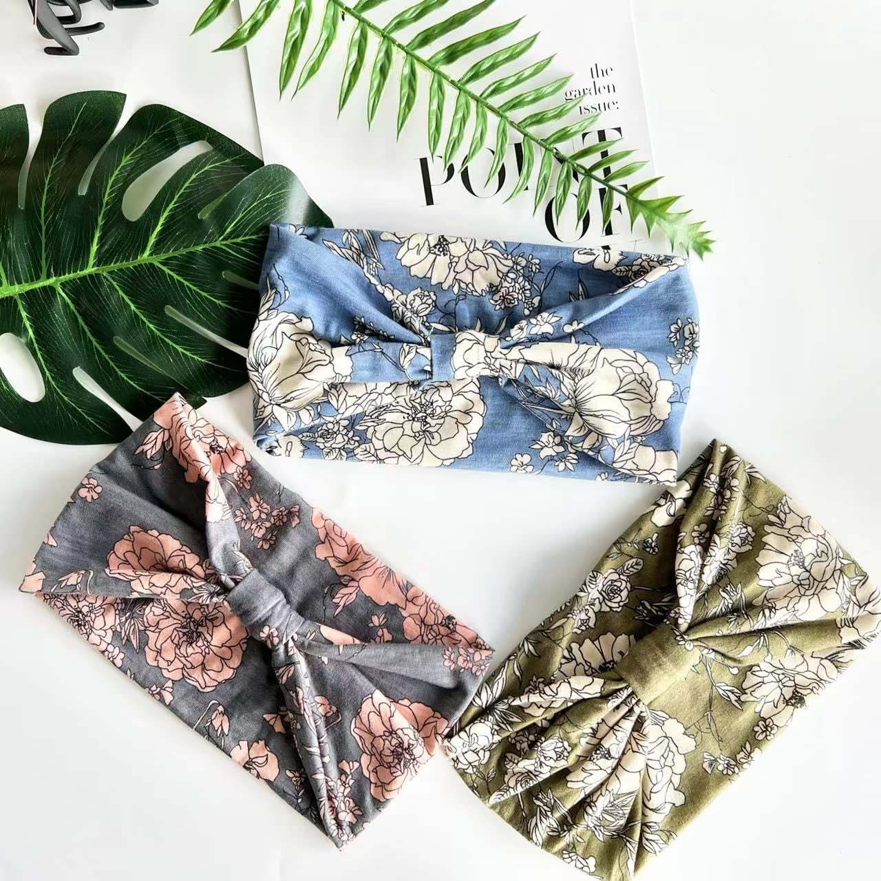 S&N Remille 3 Pack Wide Boho Headbands for Women and Girls, Elastic Turban Head Wrap Non-Slip Hair Bands for Sport Yoga and Running Headband Apparel & Accessories > Clothing Accessories > Bandanas & Headties S&N Remille