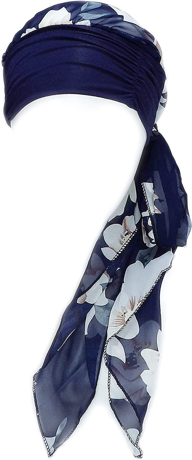 Headwear for Women Sleep Beanie Head Scarf for Bald Wraps Cancer Hats Turbans Apparel & Accessories > Clothing Accessories > Headwear Gragengs Navy Flower