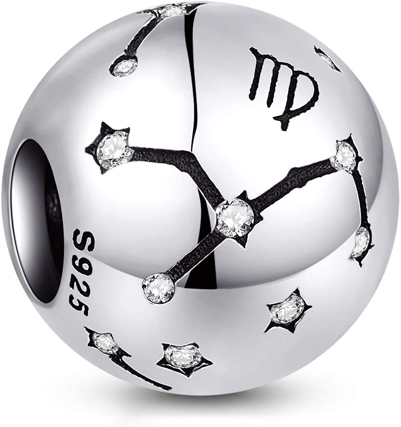 NINGAN 12 Zodiac Sign Birthday Charms - 925 Sterling Silver Charms Fits Women'S Charm Bracelet & Necklace - Birthday Gifts for Girls & Friends Apparel & Accessories > Jewelry > Bracelets NINGAN Virgo (08/23 - 09/22)