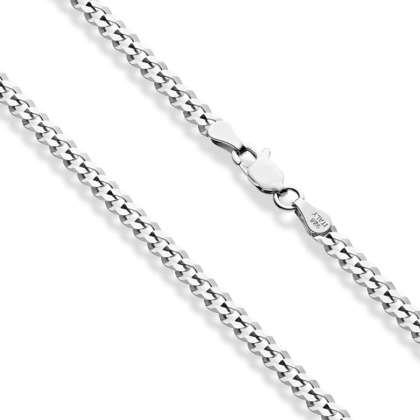 Miabella Solid 925 Sterling Silver Italian 3.5Mm Diamond Cut Cuban Link Curb Chain Anklet for Women, Made in Italy Apparel & Accessories > Jewelry > Anklets Miabella