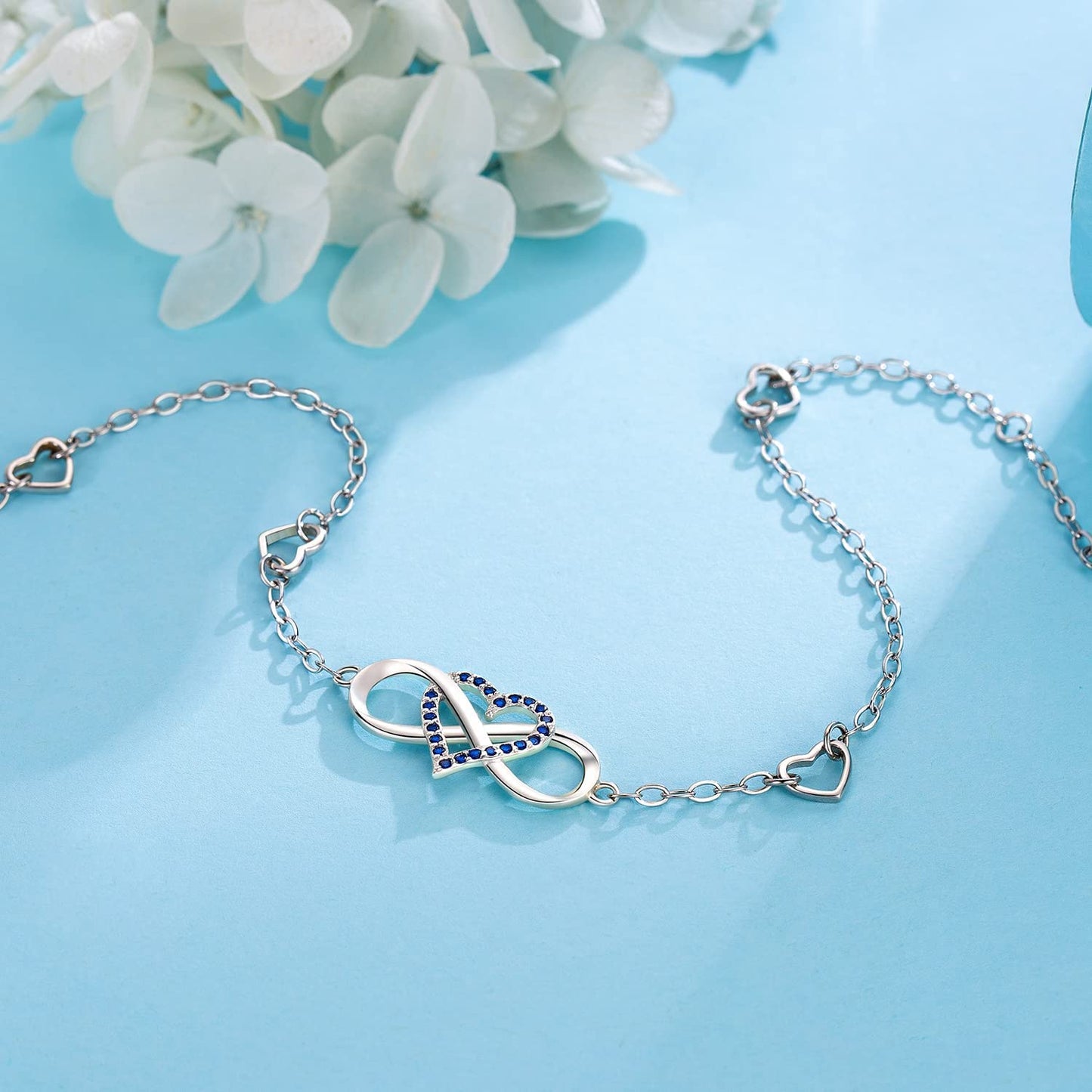 Blinggem Anklets for Women 925 Sterling Silver Infinity Hear Ankle Bracelet Cubic Zirconia Rose Gold Summer Beach Stylish Foot Chain Summer Vacation Jewelry Gift for Mom Women Girlfriend Apparel & Accessories > Jewelry > Anklets BlingGem