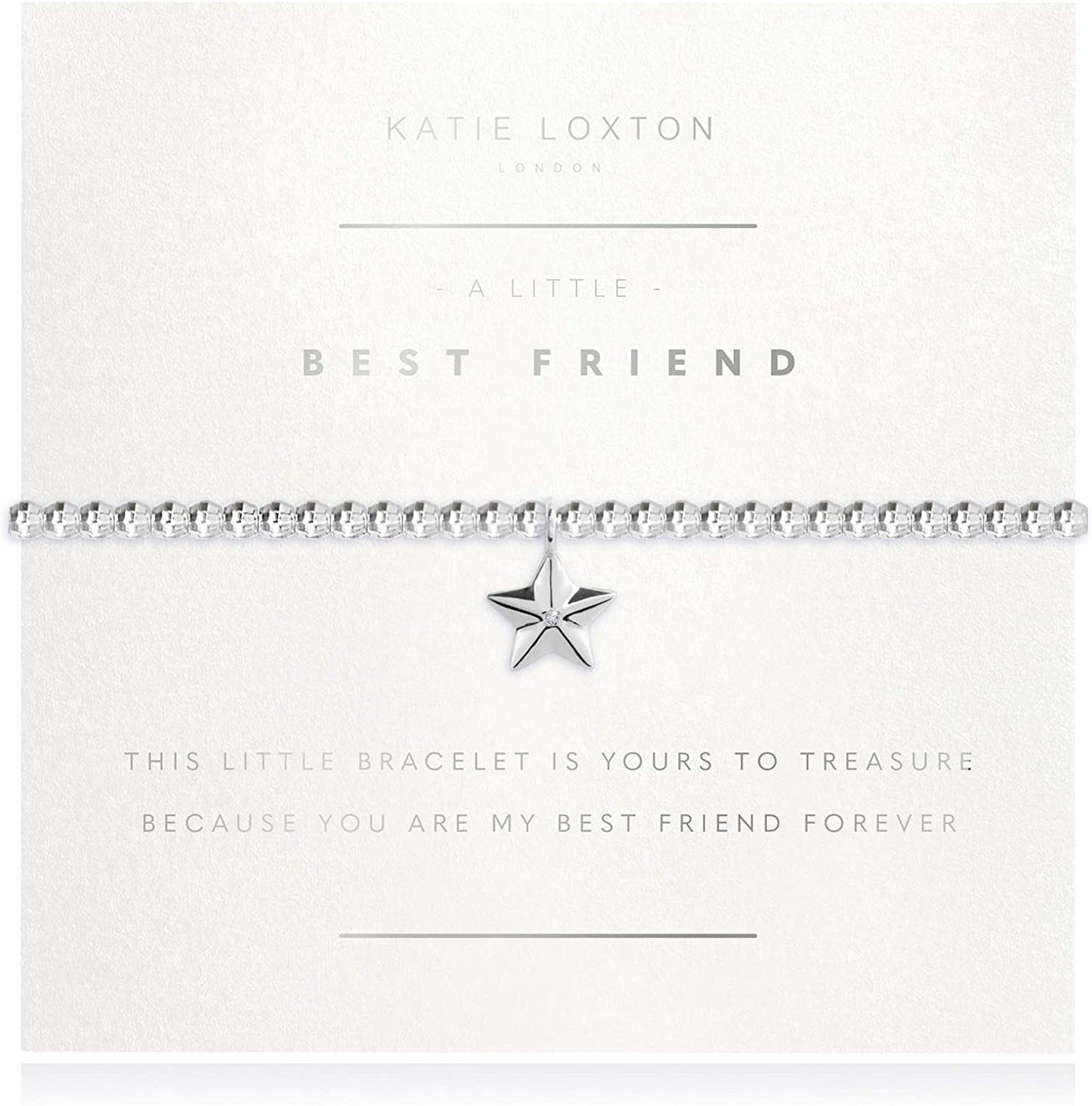 Katie Loxton a Little Family Womens Stretch Adjustable Band Fashion Faceted Charm Bracelet Apparel & Accessories > Jewelry > Bracelets Katie Loxton Best Friend