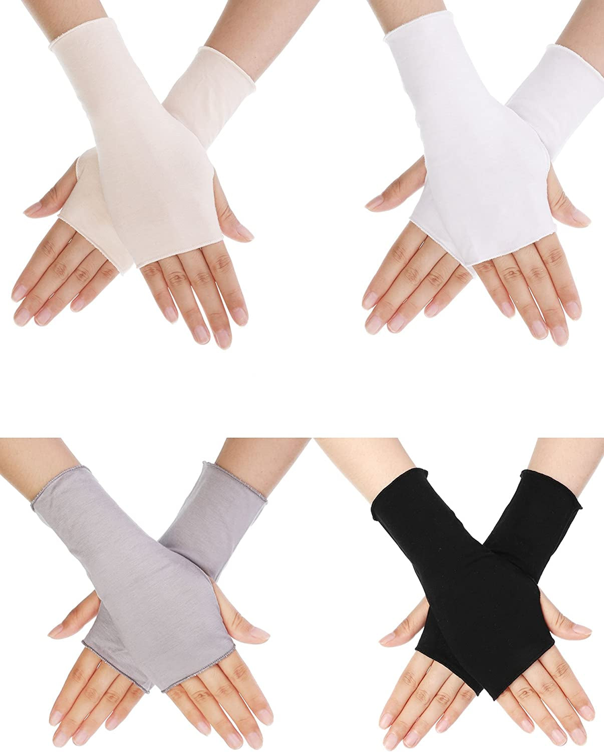 Bememo UV Protection Gloves Wrist Length Sun Block Driving Gloves Unisex Fingerless Glove Apparel & Accessories > Clothing Accessories > Gloves & Mittens Bememo Color Set 1 Wrist Length