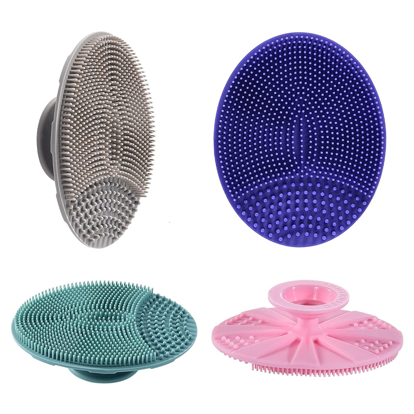 INNERNEED Super Soft Silicone Face Cleanser and Massager Brush Manual Facial Cleansing Brush Handheld Mat Scrubber for Sensitive, Delicate, Dry Skin (Pack of 4) Health & Beauty > Personal Care > Cosmetics > Cosmetic Tools > Skin Care Tools INNERNEED 4rd-mix Colors